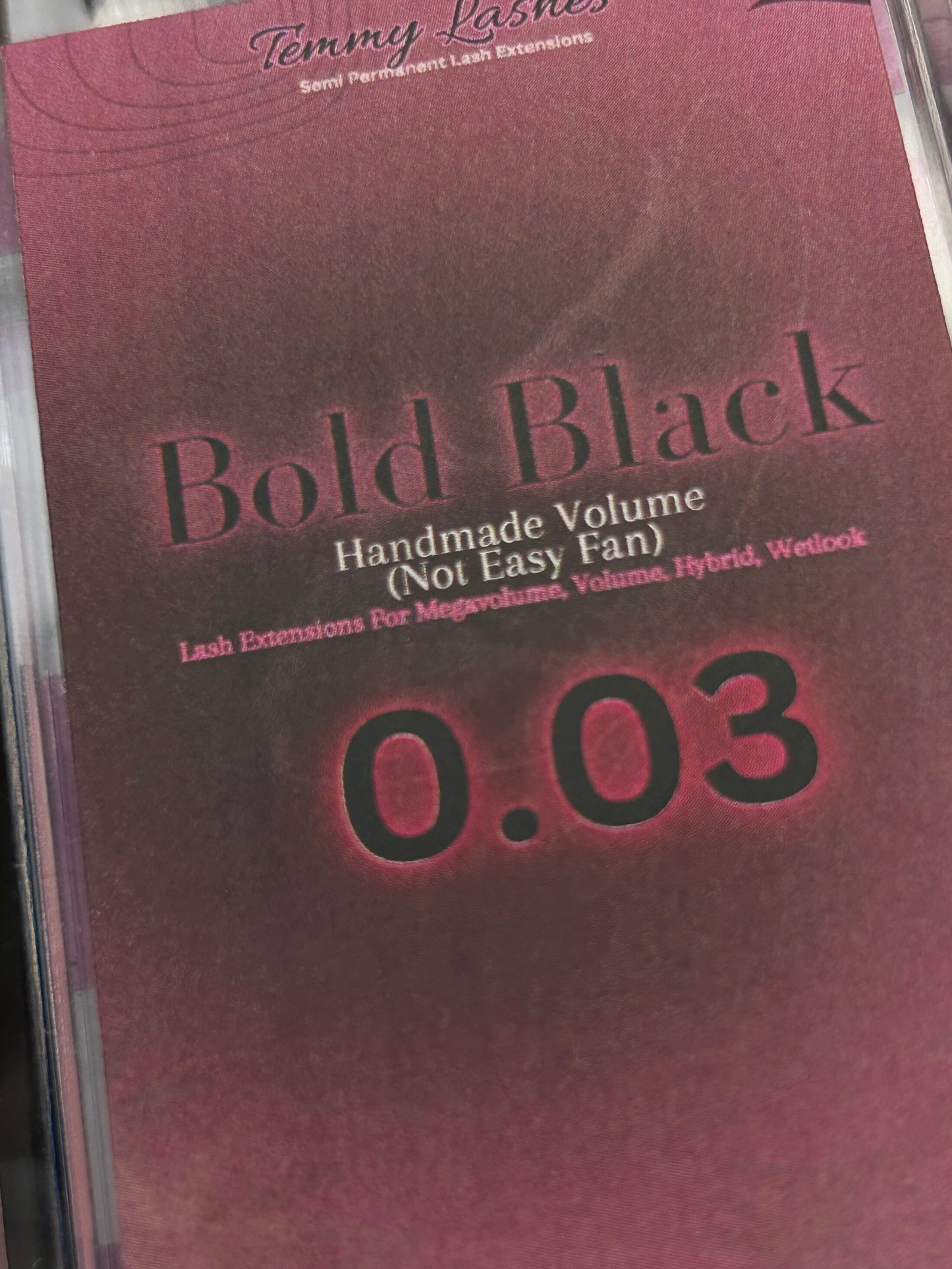 0.03 Bold Black (not easyfan) handmade lashes for Mega volume, Volume, hybrid